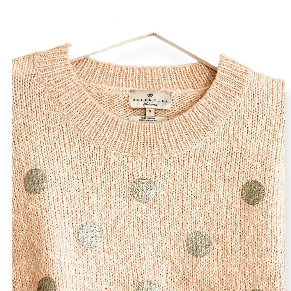 Essentiel Antwerp Hoovercraft Sweater, Size S, pale pink/beige with polka dots - Picture 7 of 14